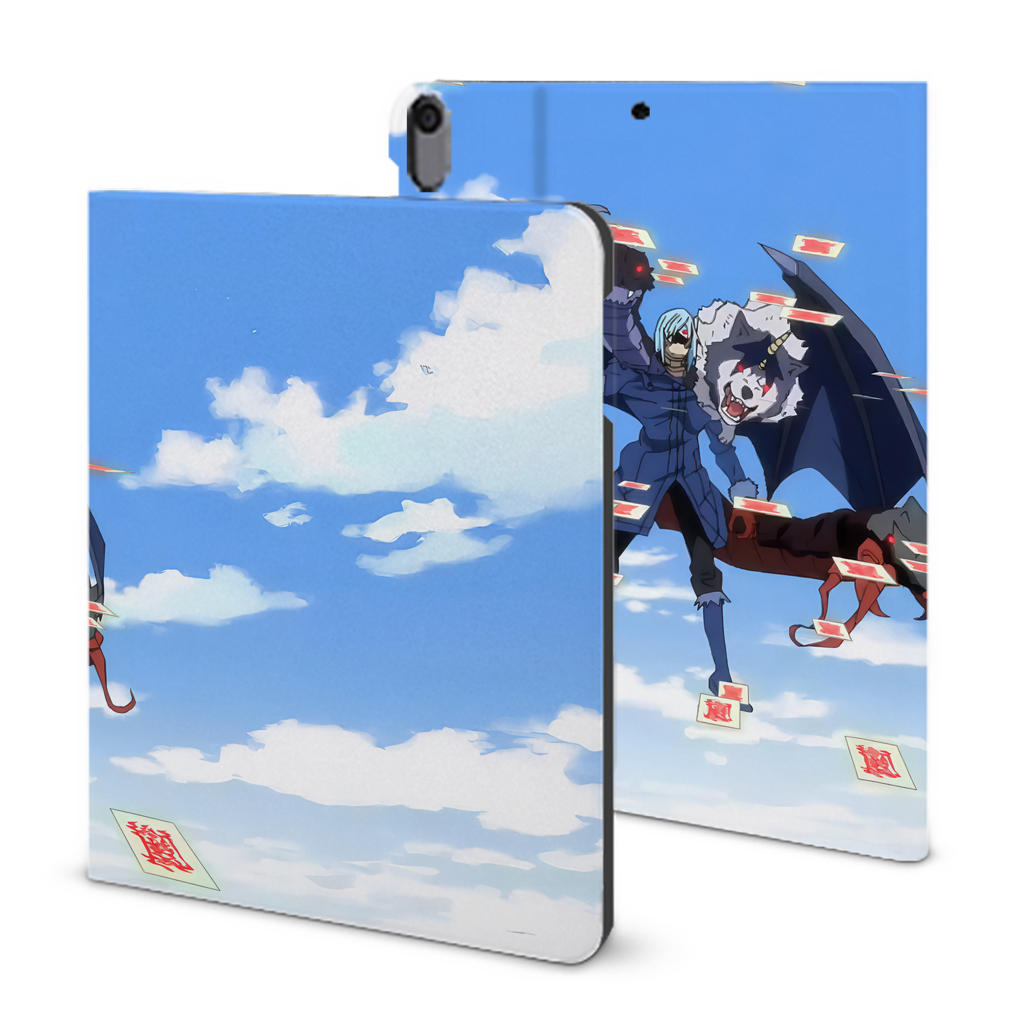 （画像用） 転スラ Regarding Reincarnated to Slime IPad ケース ブック型 PUレザー TPU 耐衝撃 軽量 薄型 ペン収納なし 全面保護 IPad 各モデル対応